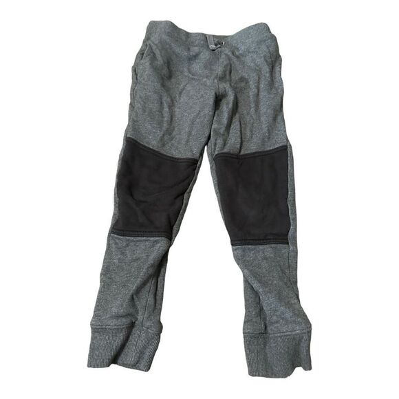 Hanna Andersson | Boys Colorblock Double Knee Slim Sweatpant Gray Black 120 6/7 - Picture 1 of 2